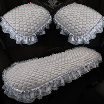 Lace car cushion monolithic winter short plush lady anti-slip no backrest three sets of rear cotton seat cushion seat cover