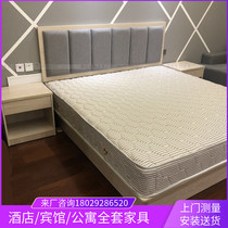 Customized hotel chain apartment bed modern simple single room full set soft bag bedside TV table express hotel furniture
