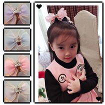 Moon child cochlear set Korean version of pure handmade rhinestone crown bow lace big flower New auuno