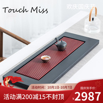 TOUCH MISS tea tray office home retro black stone electric Bakelite drainage tea table Chinese Bakelite tea tray