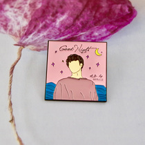 Zhang Yixing around the sheep LAY love song Good Night collection thin single commemorative metal badge brooch