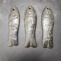 Hongshan culture Jade green jade three small fish carvings high ancient jade old Jade hand piece River mill Jade antique collection
