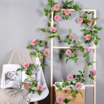 Simulation embroidered ball flower vine dandelion fake flower rattan bar room air conditioning tube indoor wall ceiling decoration sheltering plastic