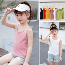Girls vest 2021 new summer new childrens wild Korean version of the top tide in the big childrens casual sleeveless T-shirt