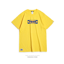 FDSK original brand blue and yellow color OverSize trend BF style couple Cotton short-sleeved T-shirt