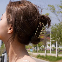 Golden no trace shark clip Korean design feel hair accessories Net red retro head clip headgear hairclip women