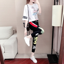 Hong Kong Tide Brand 2021 Summer New Hip Hop Fashion Sports Leisure Set Womens Loose Temperament Short Sleeve Two-Piece
