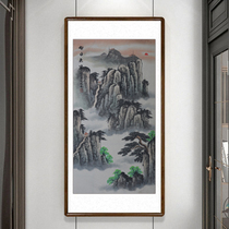 New Chinese Xuanguan Decorative Painting Corridor Aisle Vertical Version Hung Painting Living Room Country Painting Landscape Painting Background Wall Tai Shan Sunrise