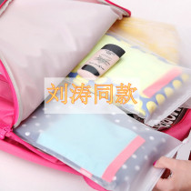 Travel business trip underwear clothes waterproof transparent matte storage bag thickened bag Zipper finishing sealed bag large