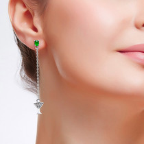 Kunhao jewelry 18k platinum earring fish shape Lady Jade earrings novel shopping attraction