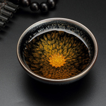 Fuxiao Baihua Jianyang Jianzhan Sterling silver Gongfu tea set Single cup master tea bowl kiln becomes a personal cup iron tire tea set