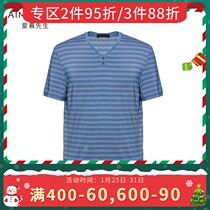 Mr. Adore official 21SS striped feelings mens home Y collar sleeve head short sleeve pyjamas NS41E341