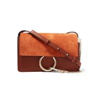 Classic] Chloe womens leather suede Brown small shoulder bag netaporter