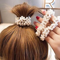 New sweet and new hair leather gluten adult head rope female pearl hair ring zameen set Korean version of minimalist head ornament
