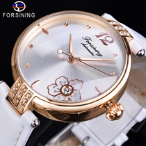 New Forsining Ladies Fashion Casual Hollowed-out Mechanical Movement Water Drill Watch Automatic Mechanical Watch