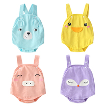 Baby Khacoat Summer Harness Vest Woman Baby Summer Triangle Bag Fart Without Sleeveless Pure Cotton One-piece Clothing