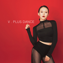 V PLUS DANCE high snow Latin DANCE uniform exclusive V LOGO long sleeve top
