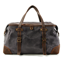 Qiguxi men's bag casual retro business messenger bag fashion trend shoulder bag oil wax waterproof cloth luggage bag