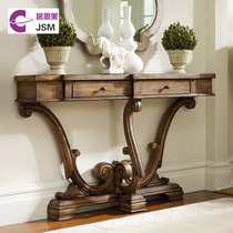 American country solid wood porch table French pastoral retro porch custom Hall decoration storage table