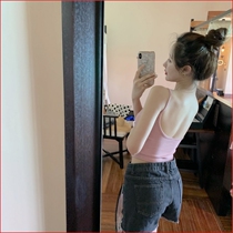 High waist v spot) inner lap suspension lead (overhaul body sexy summer dew back vest woman new woman sleeveless t-shirt