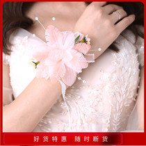 Cute Bride New Sensations Super Fairy Pale Pink Silk Dresses Wrist Flowers Exaggerated Neck Chain Personality Hair Led Ornaments