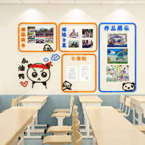 Classroom Wall Decoration Class Arrangement Elementary School Students Wind Mining Works Show Photo Wall Sticker Motivar Signs Bulletin Board