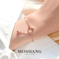 Mo Shang Han Chao Net red cute bracelet female titanium steel rose gold cat bell bracelet female sexy versatile student jewelry