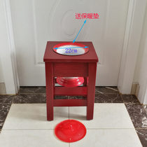 Spittoon rack Room toilet stool Solid wood paint durable old man toilet chair Pregnant woman portable toilet