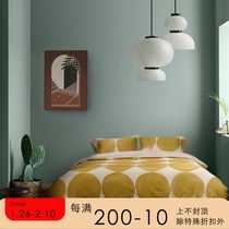 Draft designer ins mustard yellow ink polka dot model room bedding full set of polka dot cotton four-piece set