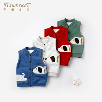 Newborn baby vest autumn winter virgin cotton clip warm horse clip foreign weather waistcoat shoulder male baby vest thickened