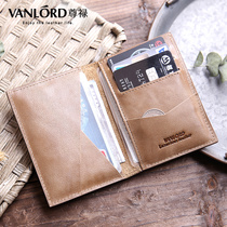 Mens cowhide card bag multifunctional simple ultra-thin cowhide small drivers license driving license leather leather leather two-in-one