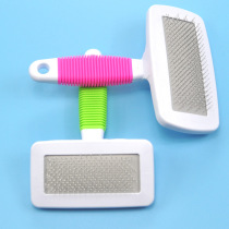 Pet Supplies Candy Color Dog Comb Stainless Steel Bath Brush Hair Loss Flea Needle Comb Leather Grass Brush