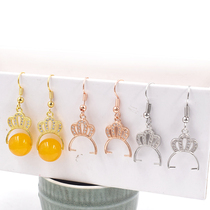 Plated 14K gold crown earring accessories handmade diy jewelry hanging pendant connecting earrings accessories material ear hook earring