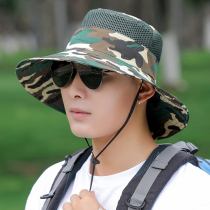 Sunhat mens summer camouflatter with fishing cap sunscreen hat outdoor anti-UV sun hat fisherman hat