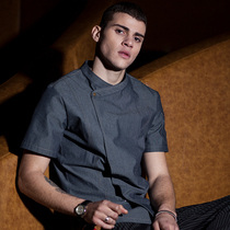 Domino chef overalls men summer kitchen short sleeves Xinjiang cotton high-end hotel Western restaurant custom embroidered LOGO