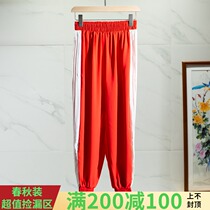 West Lake Pavilion old (Xi) Autumn loose high waist thin color color side edge leg casual trousers RX2I2