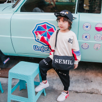 Boys bat sleeve sweater trendy childrens clothing Childrens round neck top Big boy spring and autumn Western style spring clothes