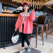 Girls Spring and Autumn Jacket Net Red Ocean Gas 2021 New Korean Fashion Spring Dress Childrens Large Childrens Clothing Jacket Top