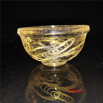 Ancient temple unearthed crystal gold fairy water bowl Buddhist supplies ornaments Old objects Antique collection