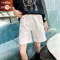 Plain wood fashion all-match casual pants womens 2021 new European station loose thin straight pants spring and summer shorts