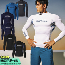 South Korea BARREL surf sunscreen quick-drying snorkeling thin long sleeve split diving suit jellyfish clothes T-shirt men