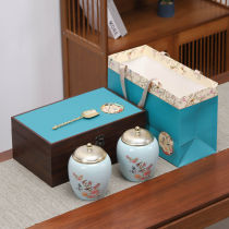 High Mountain Clouds Fog Upscale Gift Box Installed Chongqing Special Produce 2022 Tea Yongchuan Show Bud Green Tea Ceramic Jar for Spring Festival Gift