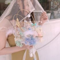 Handmade custom fashion hand bouquet European forest ocean wind ins Gothic style Korean dream light luxury wedding flower