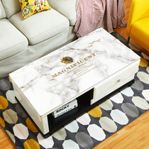 Imitation marble pattern tablecloth waterproof and oil-proof wash-in household rectangular pvc soft plastic glass coffee table pad anti-hot