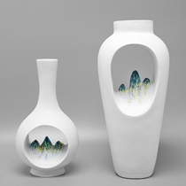 Modern Nordic American creative hand painting swing piece New Chinese living room TV cabinet Wine Cabinet Furnishing-style board room decorations