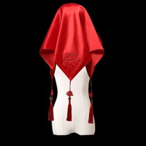 Red hijab Chinese embroidery Hijab Xiuhe bridal hiker Red embroidery wedding classical embroidery Pick hijab hi scale