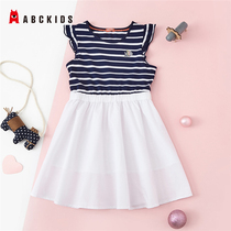 Abckids Girls Summer Dress 2021 new cotton thin summer short-sleeved girls children skirt