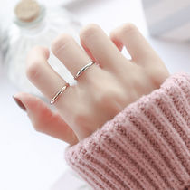 Tide people rose gold little finger does not fade titanium steel men and women couples ring ring simple glossy very fine tail ring students