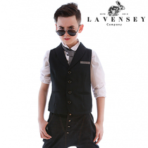 2021 boys waistcoat spring and autumn tidal air vest new style fashionable waistcoat shoulder childrens horse clip