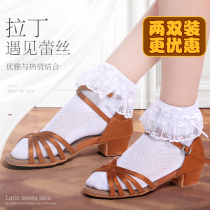 Children Dance Short Socks Latin Dance Provisions Sox lace lace Sox white sheet Socks Girl Dancing Socks